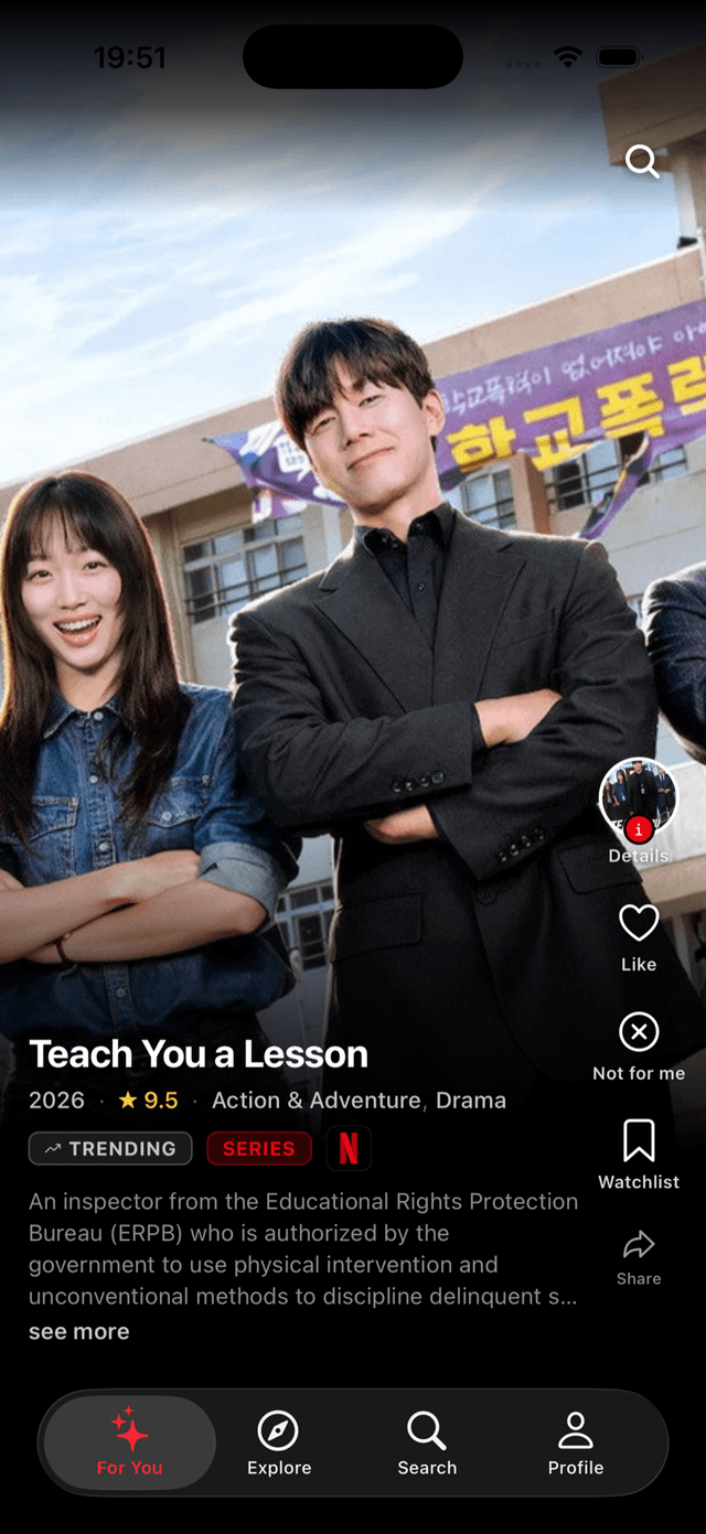Feed For You FastFlix : notation par étoiles et goûts mis à jour en direct