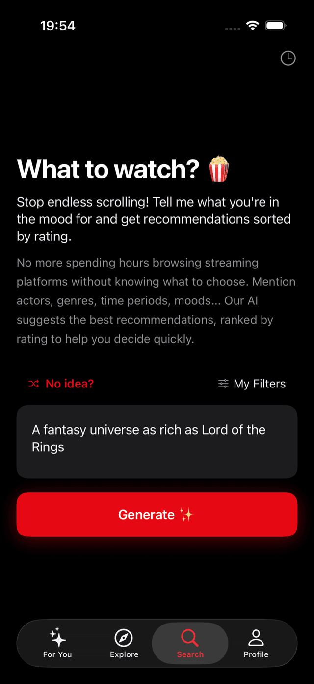 Recherche FastFlix par prompt : décrivez votre envie de film ou série